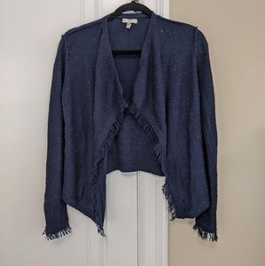 Joie Nalah Draped Fringe Trim Cardigan Sweater